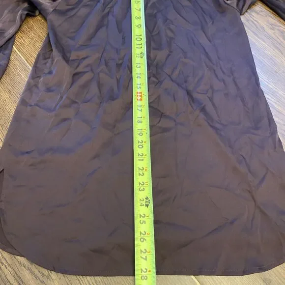 Ann Taylor Loft Blouse Women’s Size XS 1/2 Button Long Sleeve Deep Purple Sheer - Picture 9 of 10